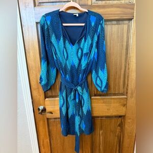 Blue Patterned Women's Dress